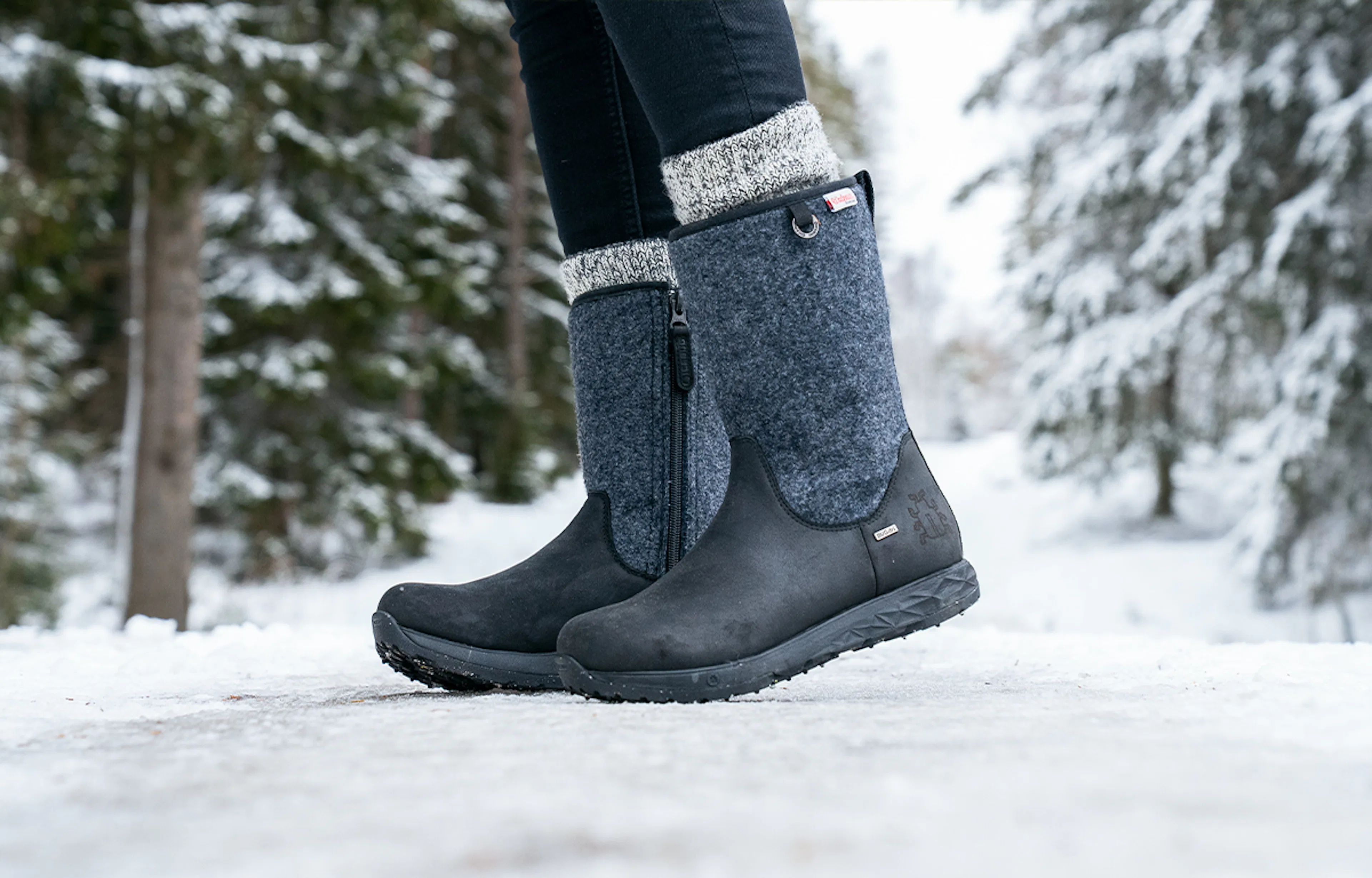 Grove ReWool Women's BUGrip - Black/Grey