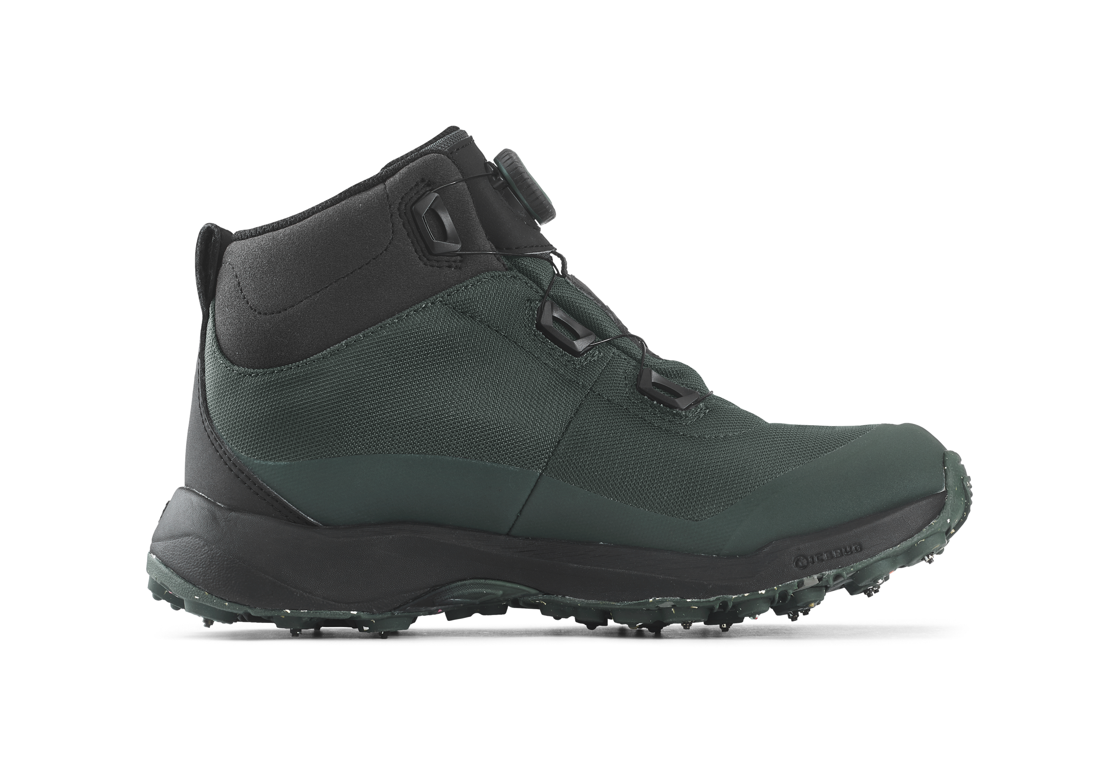 Halbhoher Stiefel für leichte Winterwanderungen mit wasserdichter GORE-TEX® Membran,  BOA® Fit System und BUGrip®-Spikes für Halt bei Eis und Schnee.